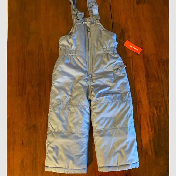 Joe Fresh Gray Front Zip Overall Snow Pants, size 2T - Picture 2 of 5